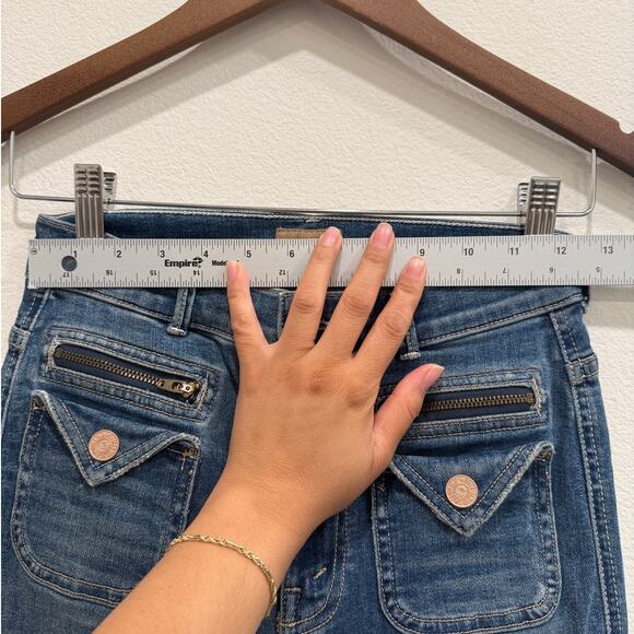 MOTHER Womens Sz 25 The Insider Crop Point Racing Hearts Jeans Casual Distressed - Picture 5 of 9